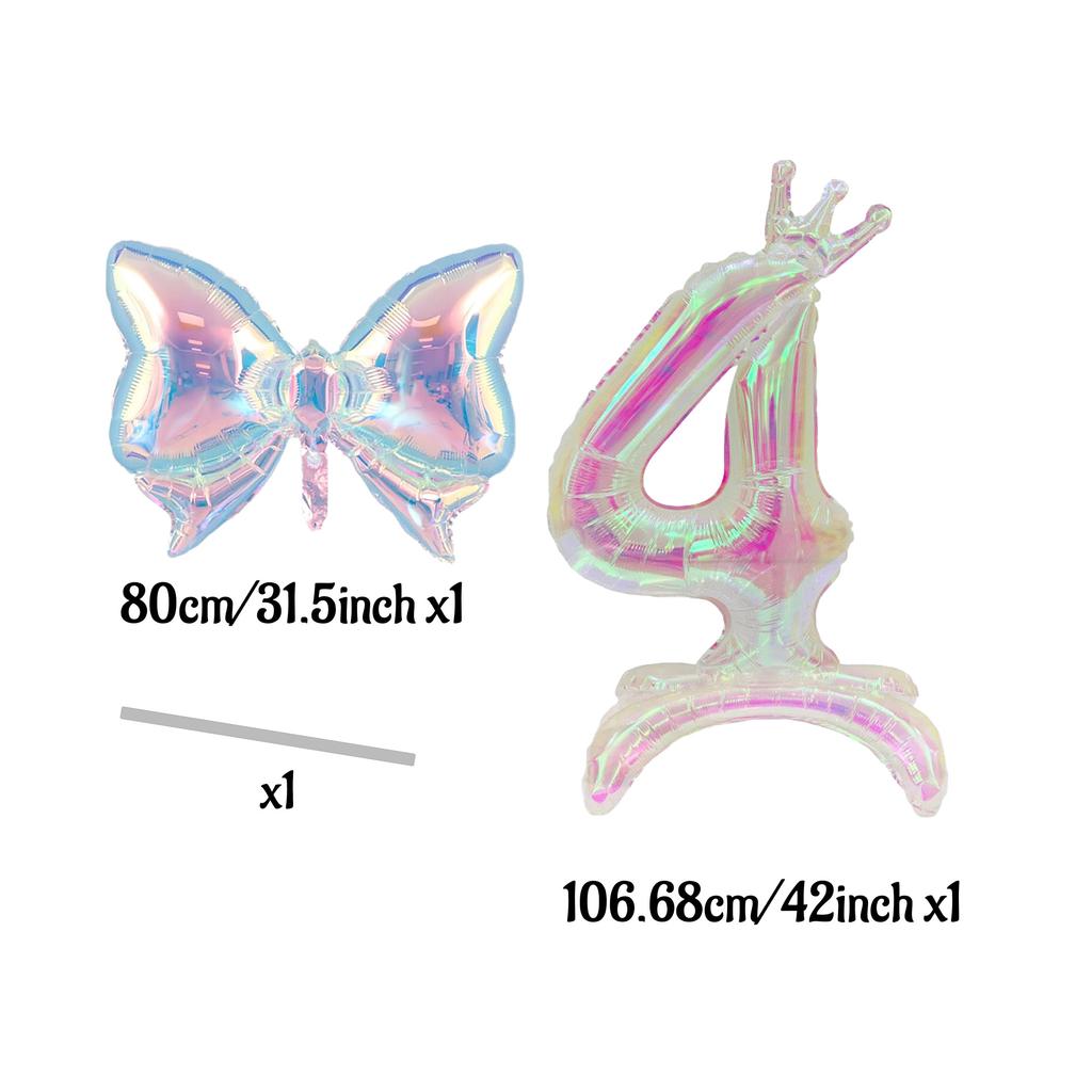 2 digital colorful transparent bow balloons for graduation, wedding, baby shower, anniversary, and birthday party decoration