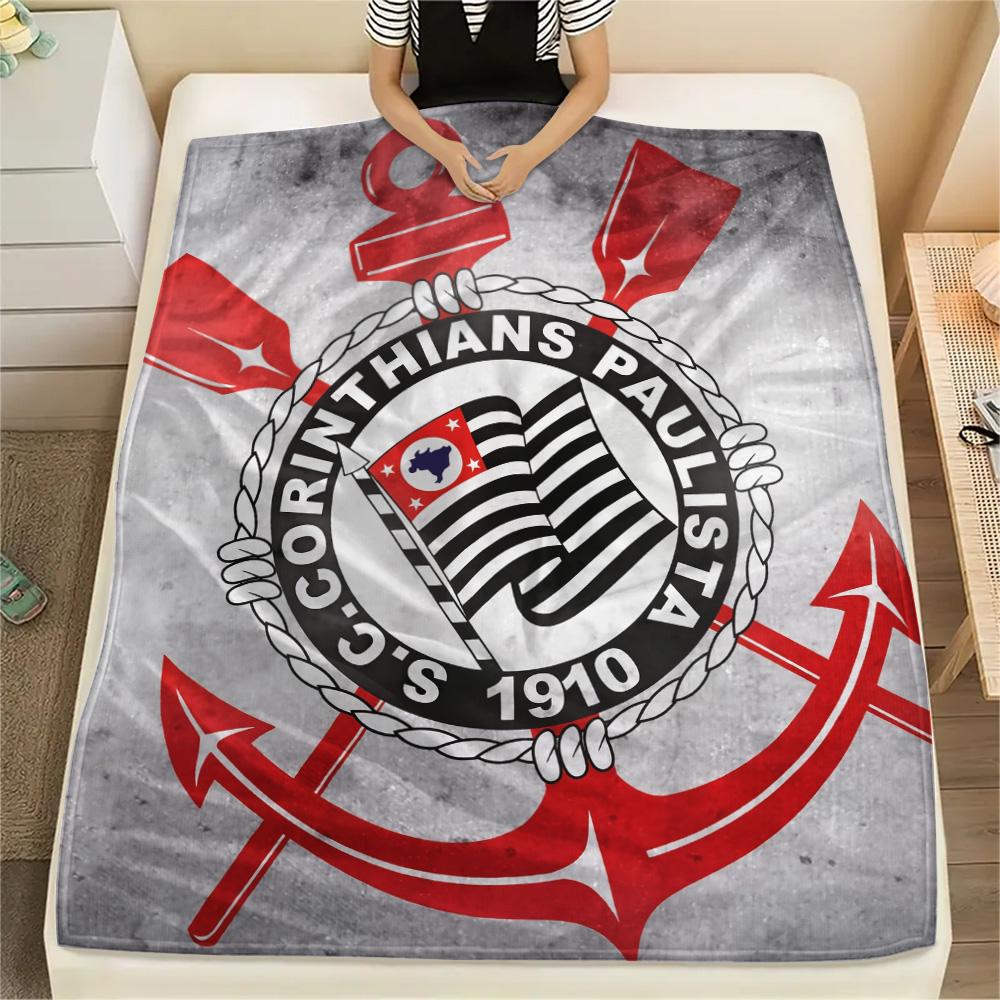 Corinthians Paulista Print Flannel Blanket, High quality Comfortable for All Seasons, Home Decor, Warmth and Comfort
