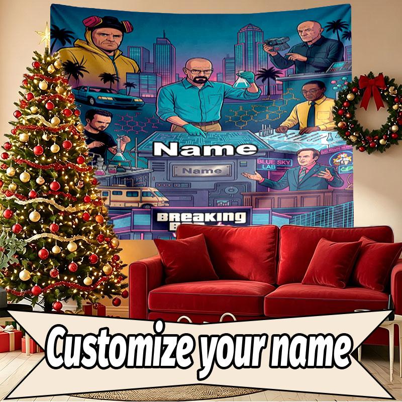 Custom Name Personalized Grand Theft Auto Print Tapestry, Wall Art Decor, Bedroom, Dorm, Apartment, LivingRoom, Party Backdrop, Gift for Birthday