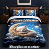 Teddy Bear Theme Custom Text Or Name 3Pcs Bedding Set,1 Flat Sheet & 2 Pillowcases Personalized Home Bedding