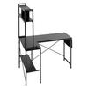 L-Shaped Gaming Desk with LED Lights, 1.2m Reversible Corner Computer Desk with Monitor Stand, Power Outlets, Movable CPU Stand & Shelf, Modern