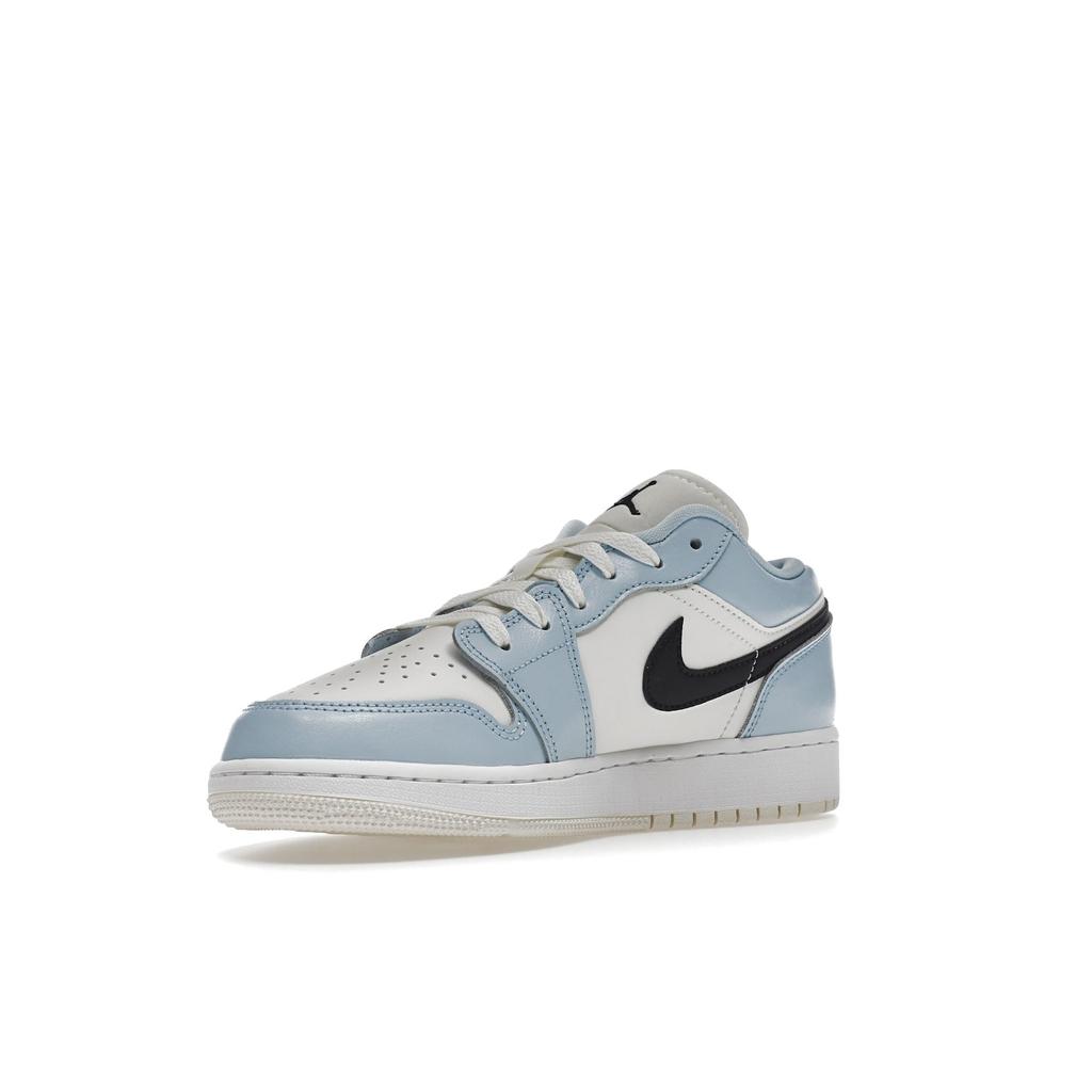 Air Jordan 1 Low GS Ice Blue Kids Sneakers Black Sail White 554723-401