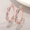 Hot Sale Round Crystal Pendant Ring Eardrop Geometric Rhinestone Inlaid Earrings Fashionable Jewelry Accessories for Women