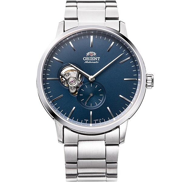 

ORIENT Мужская RN-AR0101L (Современный полускелет) Круглые часы из серебристой нержавеющей стали