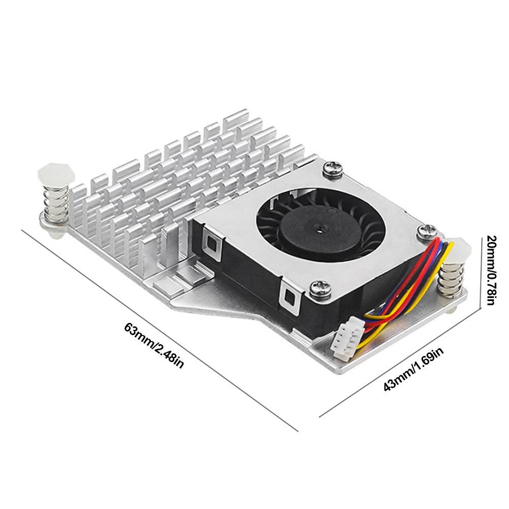 For Raspberry Pi 5 Active Cooler Metal Heatsink Radiator with Adjustable Speed Cooling Fan Cooling Radiator Compatible Holder