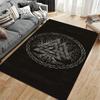 Teppich, Nordisch Wikinger Valknut Yggdrasil Weltenbaum Keltische Knoten Silberdruck, Man Cave Dekoration, Rutschfeste Matte