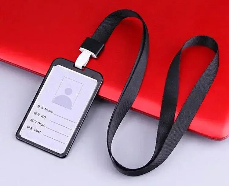 Credit Card Cover Women Aluminum Alloy Work Name Card Holders Case Business Work Card ID Badge Lanyard Holder Metal Bags