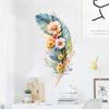 Feather Bouquet Wall Stickers, Removable Self-Adhesive Decals for Bedroom Background Door Home Decor