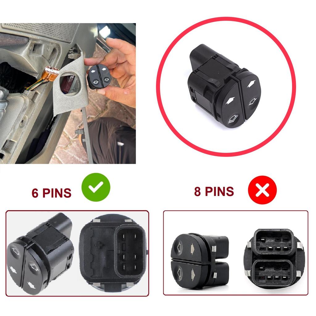 BDP1544 Window Regulator Switch Driver Door 6-Pin For Ford Fiesta MK5 JH JD Fusion JU Tourneo Connect MK1 Transit V347 V348