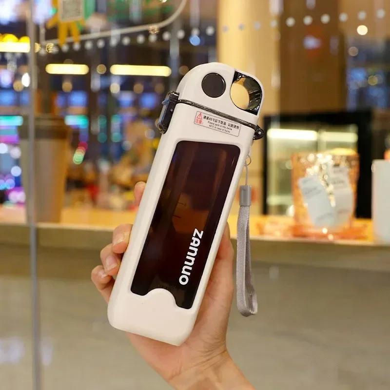 

Пластиковая бутылка для воды объемом 350 мл с герметичной квадратной чашкой, спортивная бутылка с запирающейся крышкой и мерками для занятий спортом на открытом воздухе, дорожная чашка 350ML