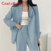 Womes Retro Blazer Suit With Pockets Polyester Fabric For Office Wear