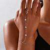 Clear Zircon Heart Finger Bracelet Women Stainless Steel Adjustable Hand Chain Minimalist Jewelry Gift
