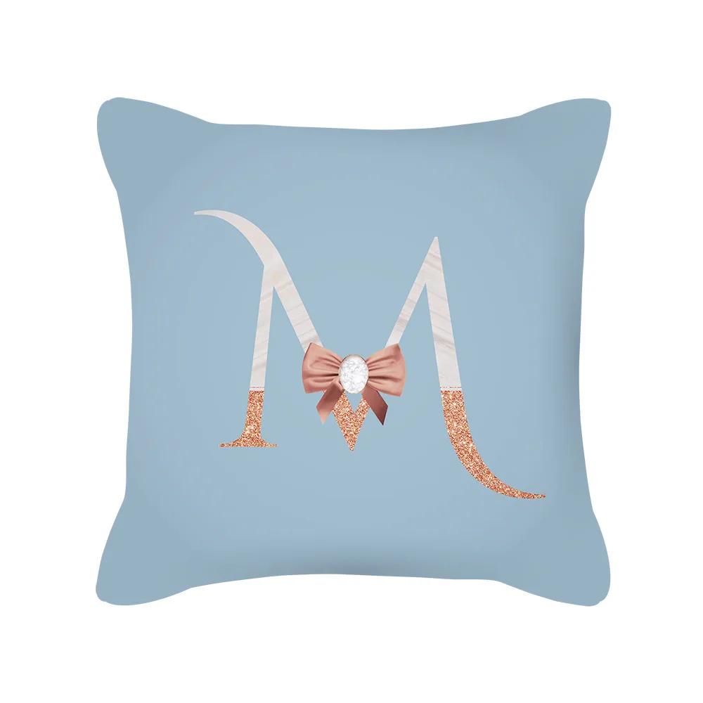 Letter Cushion Cover Alphabet English Pillow Home Decor