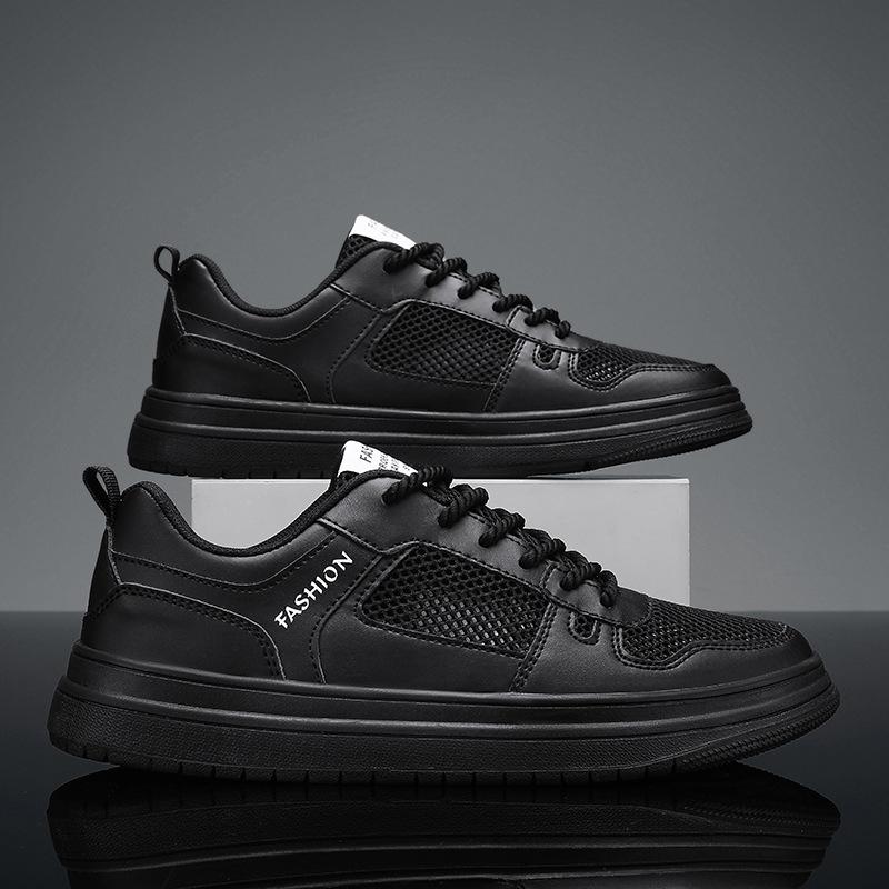 

Мужская обувь, летняя, новая, полая, дышащая, сетчатая обувь, очень большой размер 46, кроссовки для скейтбординга, мужская, увеличенная, толстая, 48, повседневная, спортивная обувь 48 чёрный