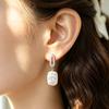 Big Baroque Natural Freshwater Pearl Earrings Fashion Cubic Zirconia Pearl Drop Earrings For Women Party Jewelry