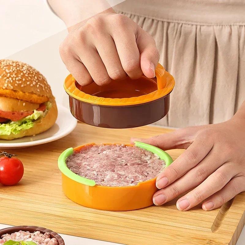 Round Hamburger Burger Press Beef Grill Food-Grade ABS Hamburger Helper Meat Press Cutlets Patty Maker Mold Kitchen Gadgets LIJI