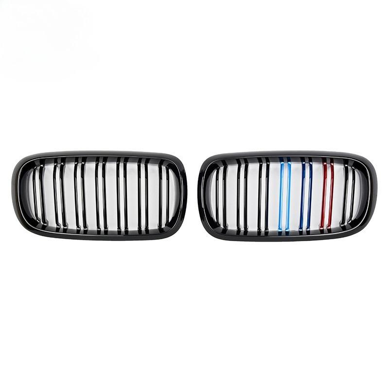 1 Pair Car Glossy/Matte Black Front Bumper Double 2 Slat Kidney Grilles For BMW F15 F16 X5 X6 F85 F86 X5M X6M 2014-2017 Grilles