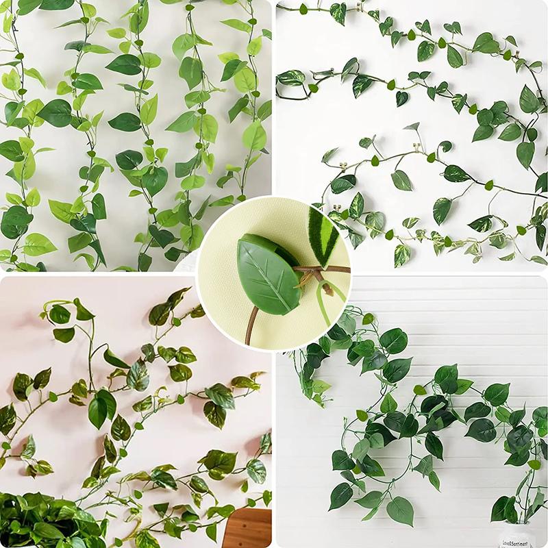 10Pcs Plant Climbing Wall Fixer Leaf Shaped Clips Self-Adhesive Flower Vine Plant Climber Hook Support Home Garden Accessories