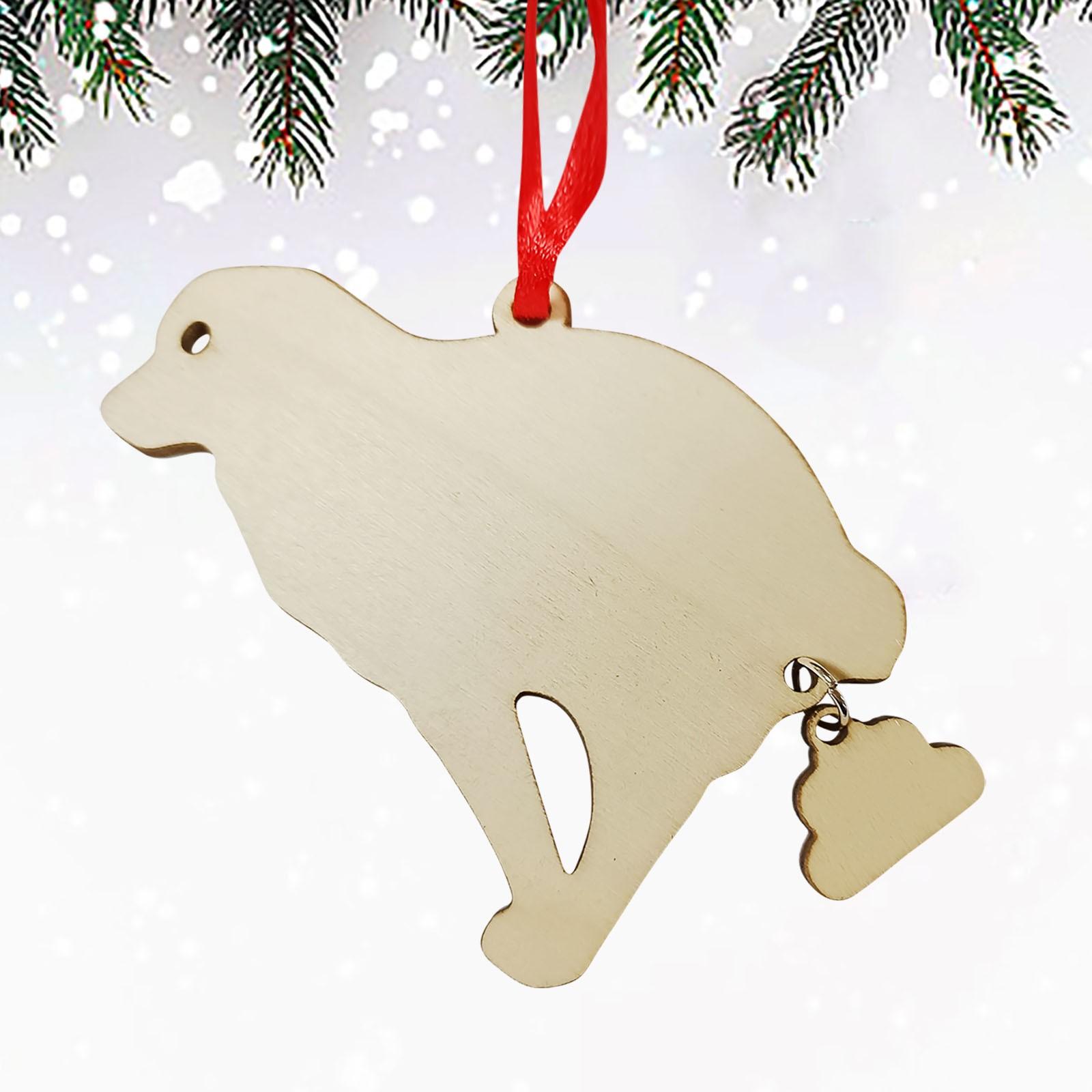 

Рождественское украшение, забавный и запоминающийся деревянный кулон из природного газа с ремешком, украшение для рождественской елки One Size