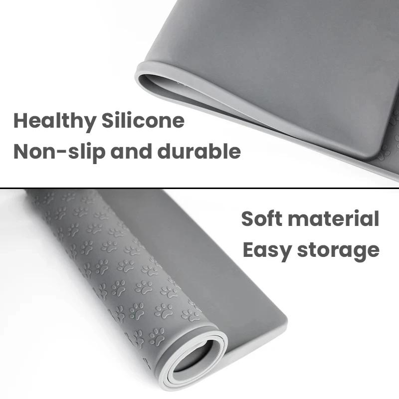 Covoraș pentru animale de companie, care nu se scurge, ușor de curățat, covoraș de hrănire pliabil pentru pisici și câini, covoraș din silicon anti-alunecare, impermeabil pentru animale de companie