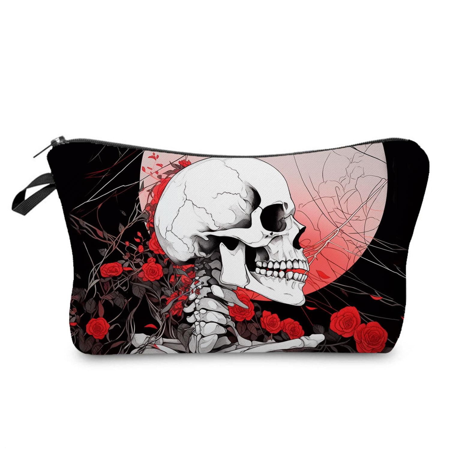 

Женская косметичка с принтом черепа Органайзер для туалетных принадлежностей Дорожный футляр для хранения 6359 CLE