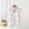 Summer New Baby Clothing Chinese Style Thin Short Sleeve Jumpsuit Cool and Breathable Baby Girl Clothing