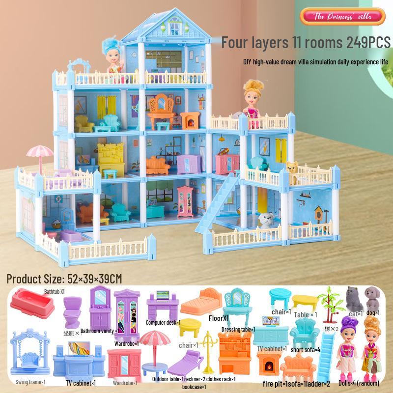 Princess Dream Castle Dollhouse DIY Set for Kids - Perfect Role-Playing Gift for Girls