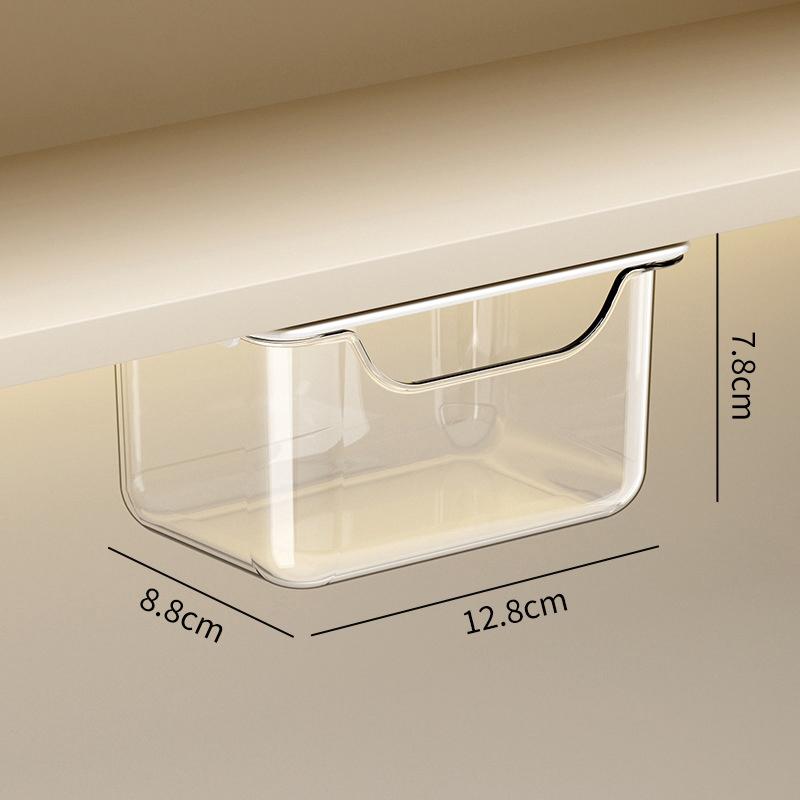 

1 шт. Ящик для хранения под зеркальным шкафчиком Прозрачный для ванной комнаты для ватных палочек и ватных дисков Выдвижной для хранения в ванной