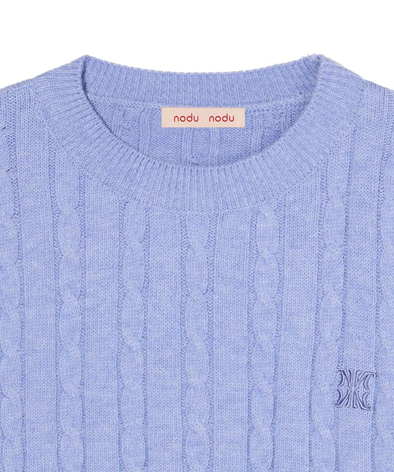 Nodeuyuumeon Witty Cable Round Knit [Sky Blue]