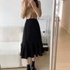2024 Summer Petite High-Waist Fishtail Midi Skirt - Slimming, Irregular Hem