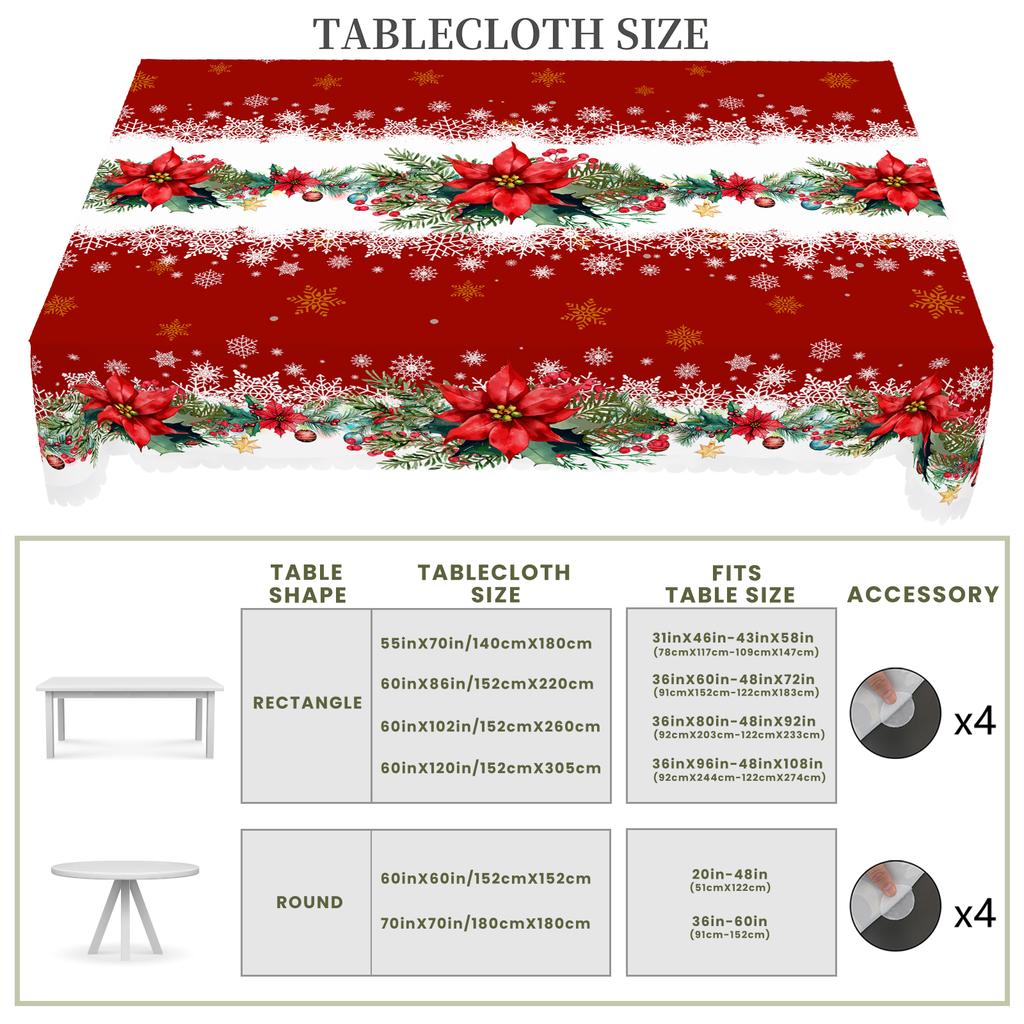 Noel Baba, geyik ve Noel ağacı baskılı Noel Vintage Çiftlik Evi Masa Örtüsü. Yılbaşı/Yeni Yıl partileri, mutfak, iç mekan ve için dikdörtgen ve yuvarlak boyutlar