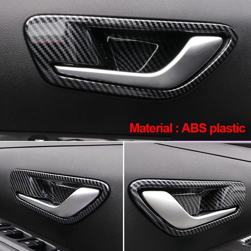 For Hyundai Tucson NX4  2022 2023 Hybrid N Line ABS Carbon Fiber Car Inner Door Handle Frame Cover Trim Interior Accessories