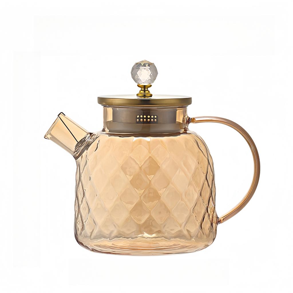 New Champagne Color Glass Cool Kettle Stainless Steel Lid High Borosilicate Glass Juice Pot Large Capacity Household Lanling Pot