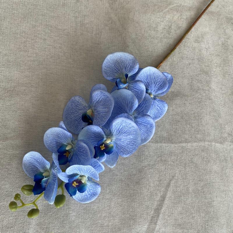 8head Peach Suede Orchid Artificial Plant For Wedding Reception And Home Decor