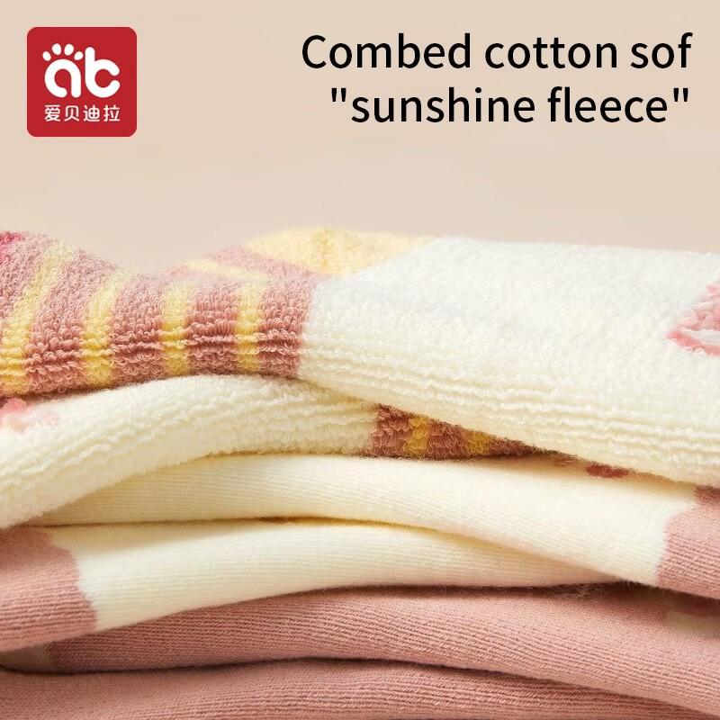 AIBEDILA Baby Kids Socks Autumn Winter Cotton Striped Socks Warm Toddler Boy Girls Floor Socks Children Clothing