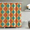 Elegant Floral Shower Curtain: Geometric Pattern Decorative For Bathroom Set With Hooks (Multicolor)