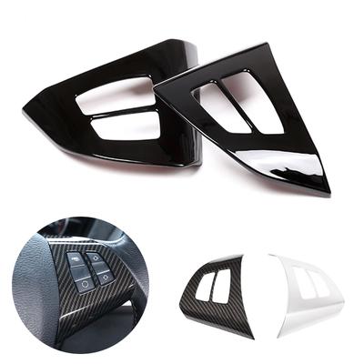 Cadre de bouton de commutation de volant intérieur de voiture, couverture texturée en Fiber de carbone pour BMW X5 E70 2008 2009 2010 2011 2012 2013