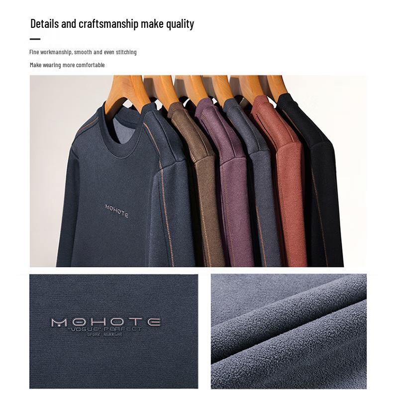 Luomeng Men's BY1830 Fleece-Lined Winter Sweatshirt