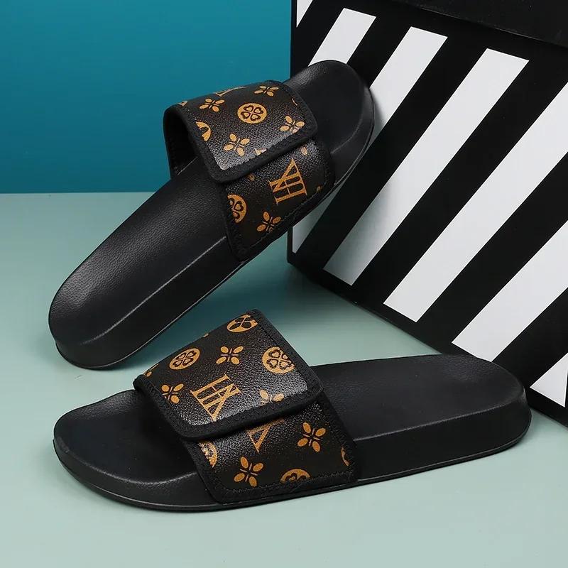 Men'S Genuine Leather Sandals Comfortable Man Sandal House Slippers Man Summer Shoes Sale Genuine Mens Slipper Flip Flop Slides