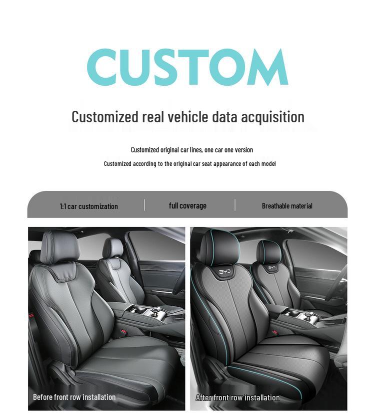 2026 BYD E7 Car Seat Cover - Perforated Leather, Breathable, Full Coverage, All-Season Cushion