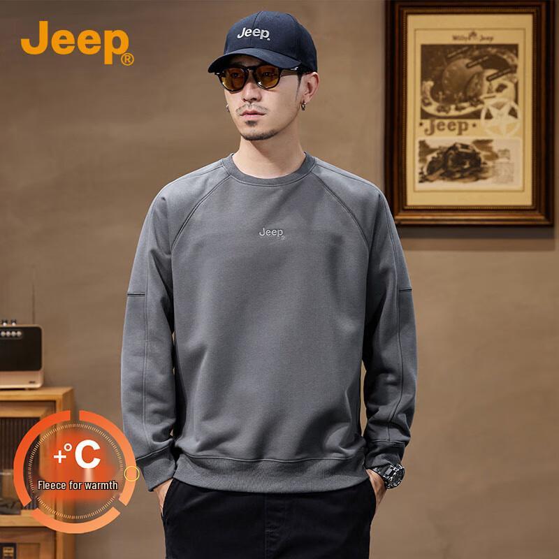 

JEEP Men s Loose Fit Long Sleeve Round Neck Sweatshirt 2XL
