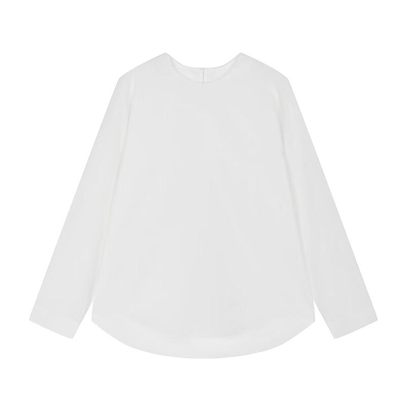 JNBY 25 Autumn Silk Cotton Blend Long Sleeve Round Neck Shirt