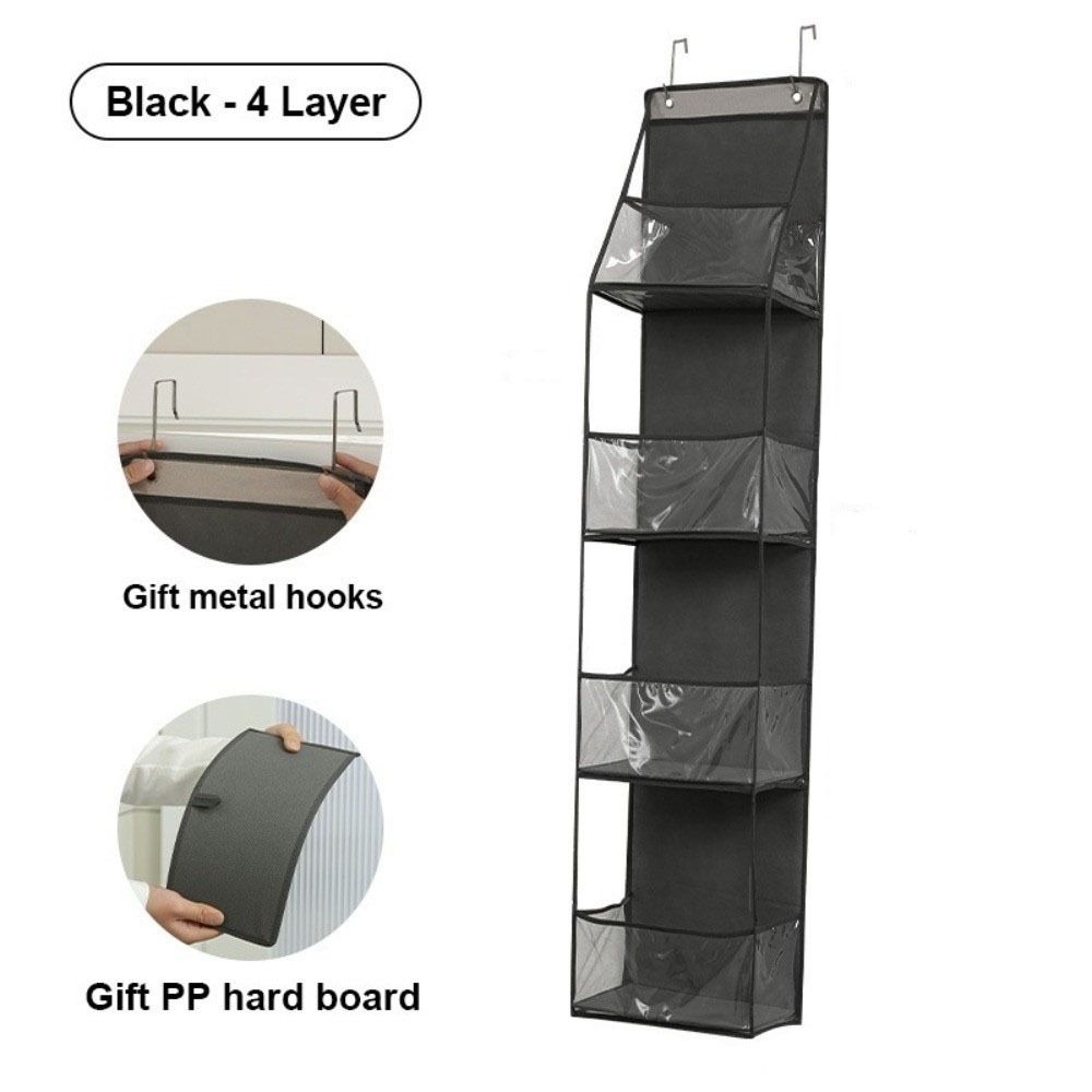 Six Compartments Storage Hanging Bag Wall-mounted Bag Organizer Toy Snack Storage Bag  Dorm