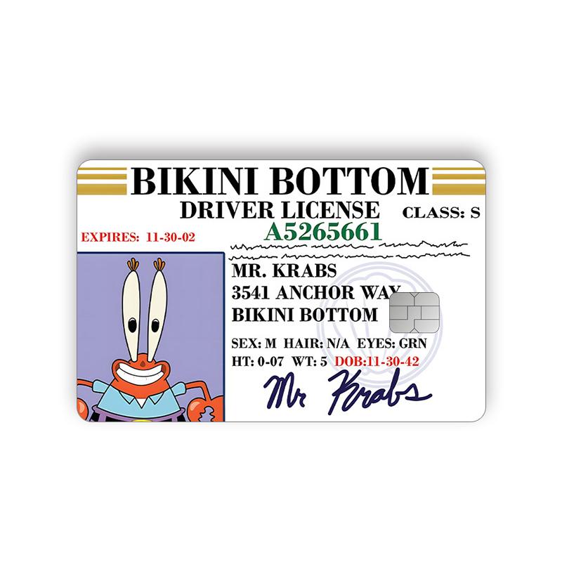Name Spongebob Card Sticker Diy Kawaii Decor Exquisite Bank Cards Student Study Supplies Decals Patch Documents Birthday Gift