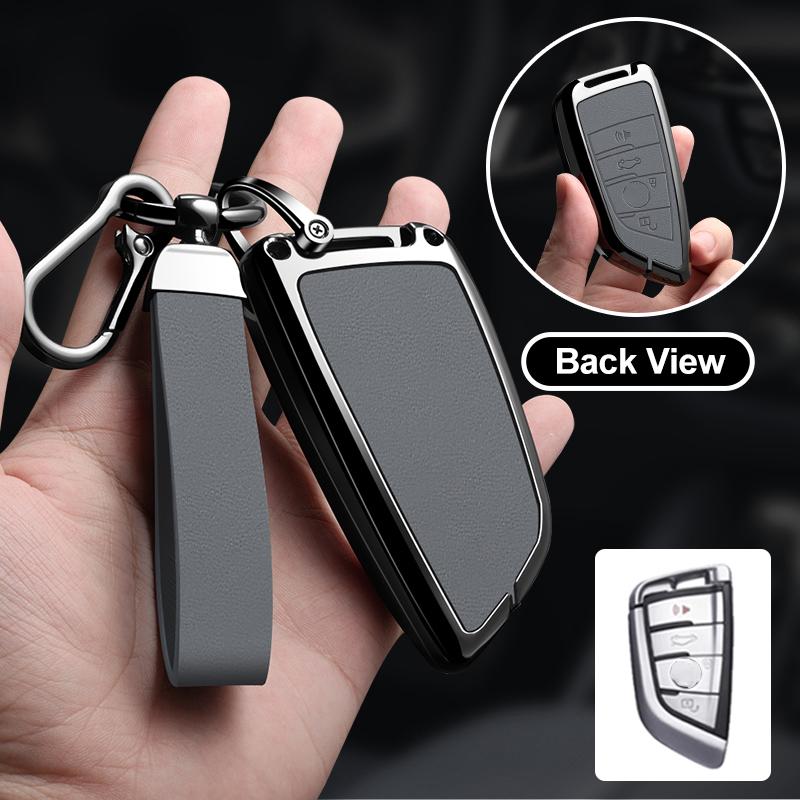 Zinc Alloy Leather Car Key Fob Case For Bmw X1 X3 X4 X5 X6 X7 1 3 5 6 7 Series G20 G30 F39 520 525 G11 F15 F16 G01 G02 F48