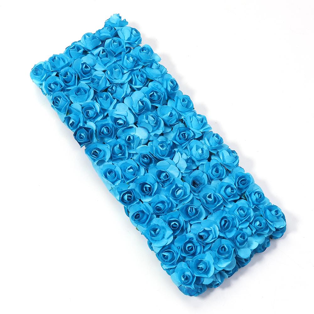

144pcs 2cm Paper Artificial Rose Flower Bouquet Colorful Mini Rose Fake Flowers For DIY Wedding Party Gifts Wreath Decoration