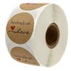 500pcs 1.5Inch DIY Hand Made Handmade With Love Label Wedding Stickers Adhesive Sticker Kraft Round Labels Wholesale Price