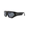 Philipp Plein Nylon Sunglasses Black Black Silver Shield Frame