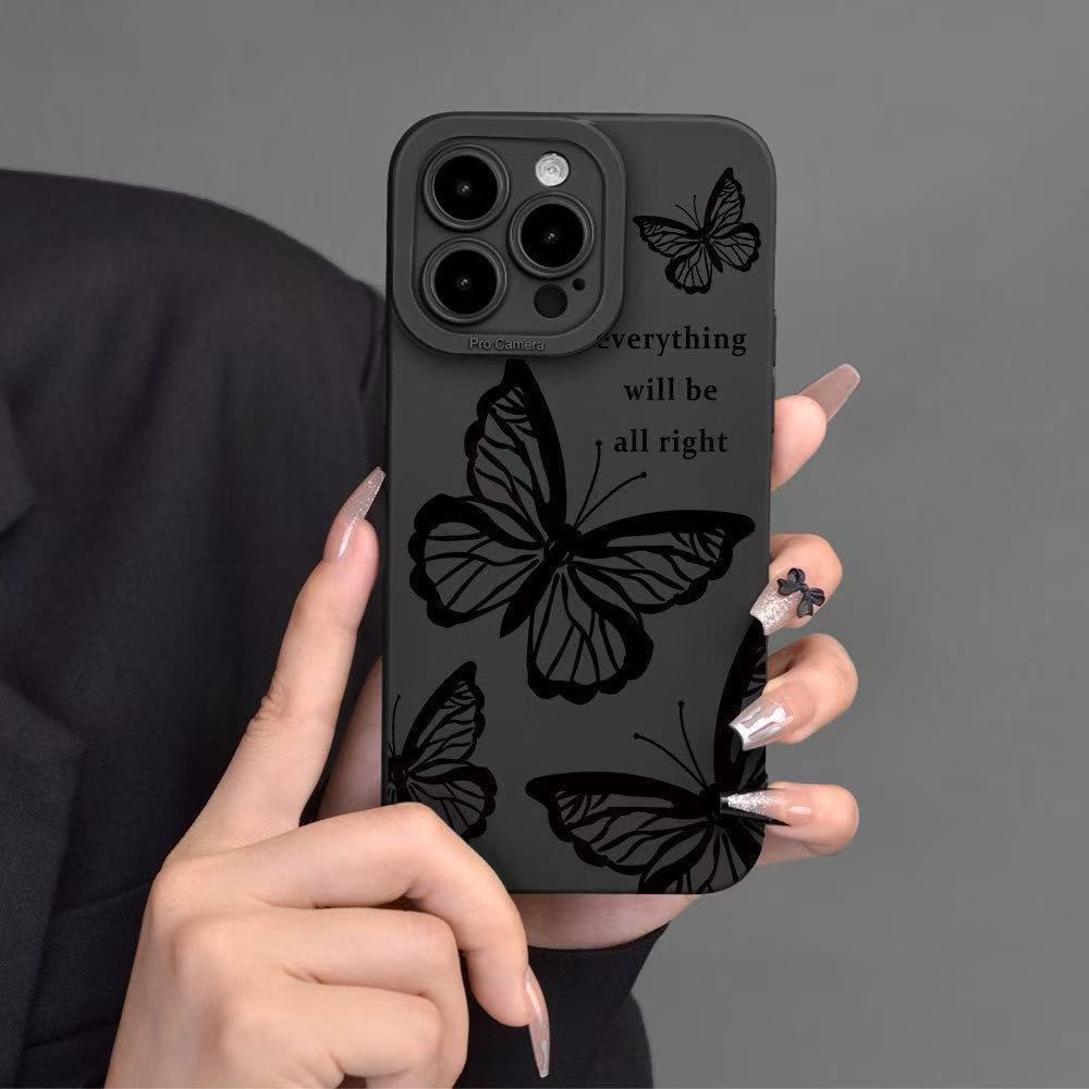 Foreign trade butterfly is suitable for Apple 17Promax mobile phone case iPhone16 Japan and South Korea ins15/14 Europe, America and 13