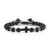 Prayer Men Women Bracelet Hematite Cross Rosary Natural Stone Beads Jesus Onyx Meditation Bracelets Bangles Jewelry Gift Pulsera